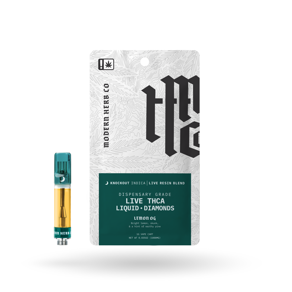 THCa Vape Cartridge Live Resin Liquid Diamonds: Lemon OG (Indica) - 1g