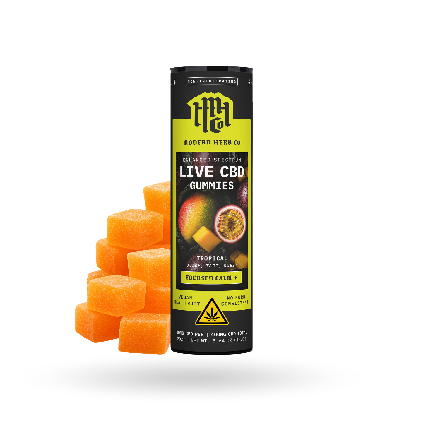 Live CBD Gummies, Enhanced Spectrum, Tropical, Sativa, 20mg, 20ct
