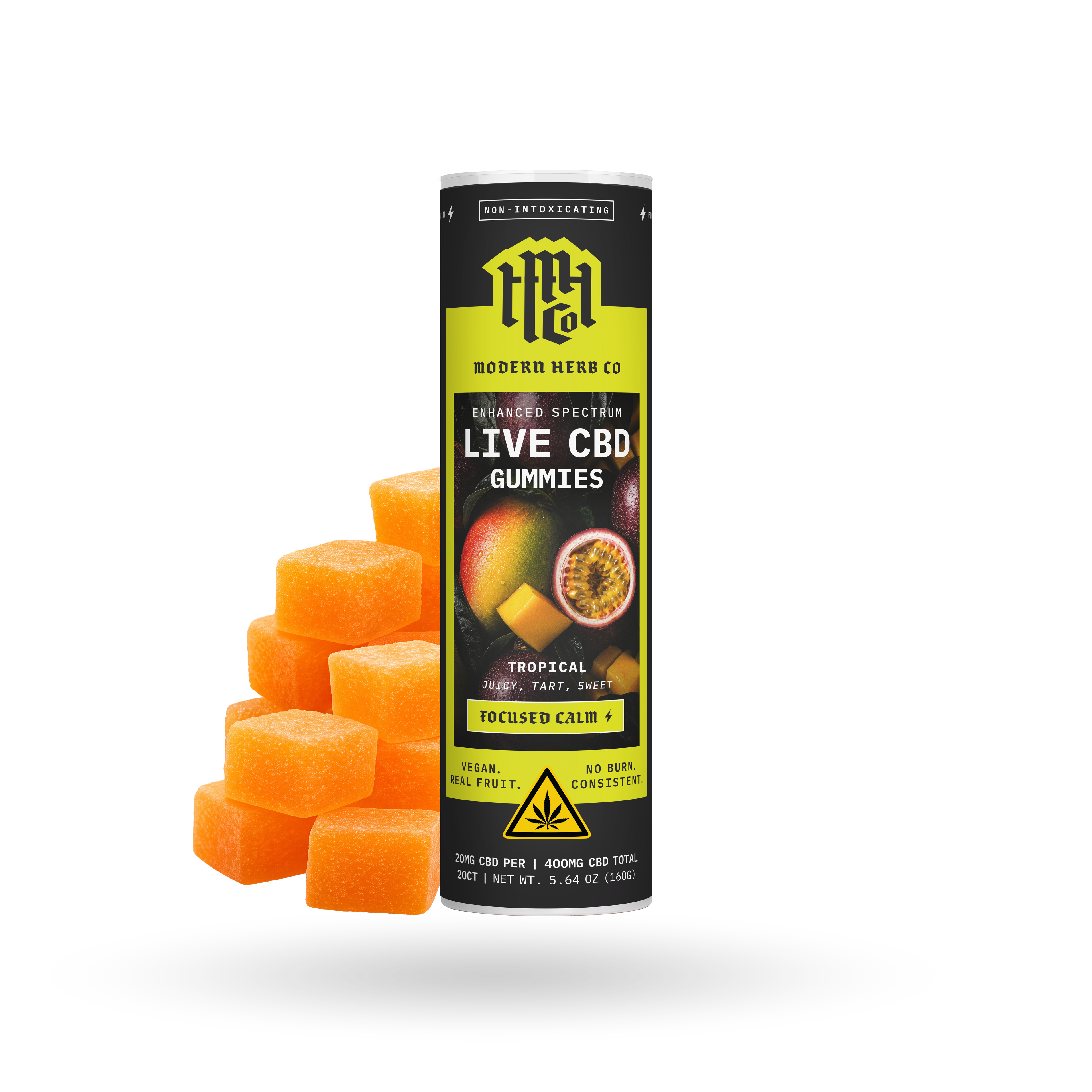Live CBD Gummies, Enhanced Spectrum, Tropical, Sativa, 20mg, 20ct