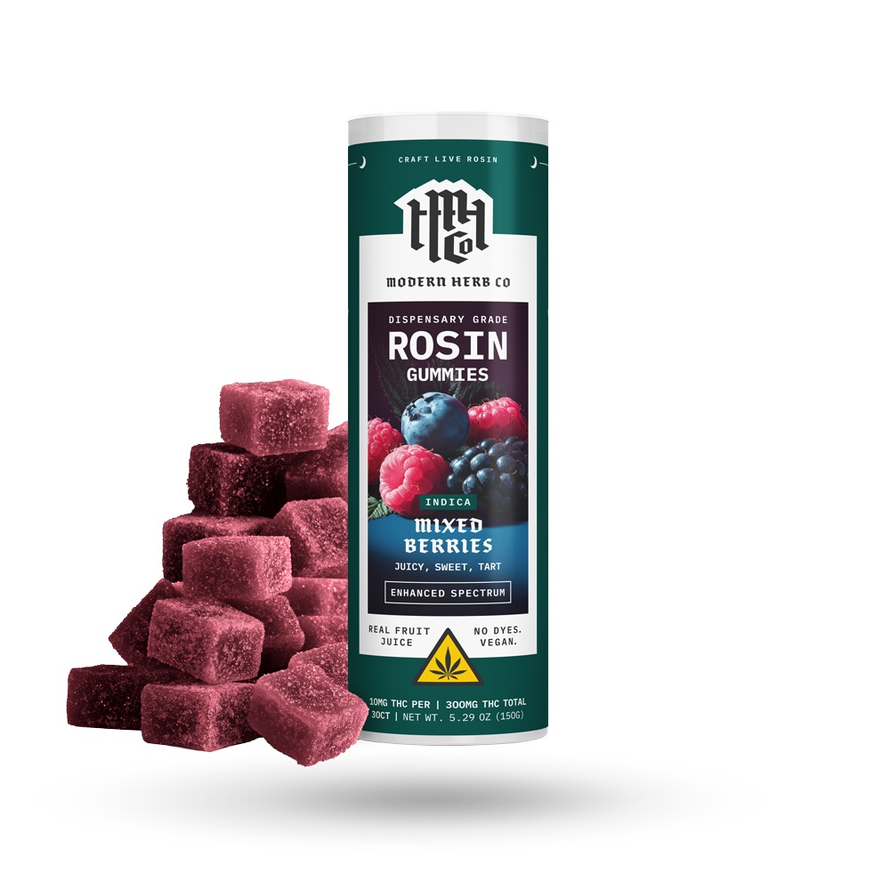 Live Rosin Gummies: Mixed Berries (Indica), 30ct