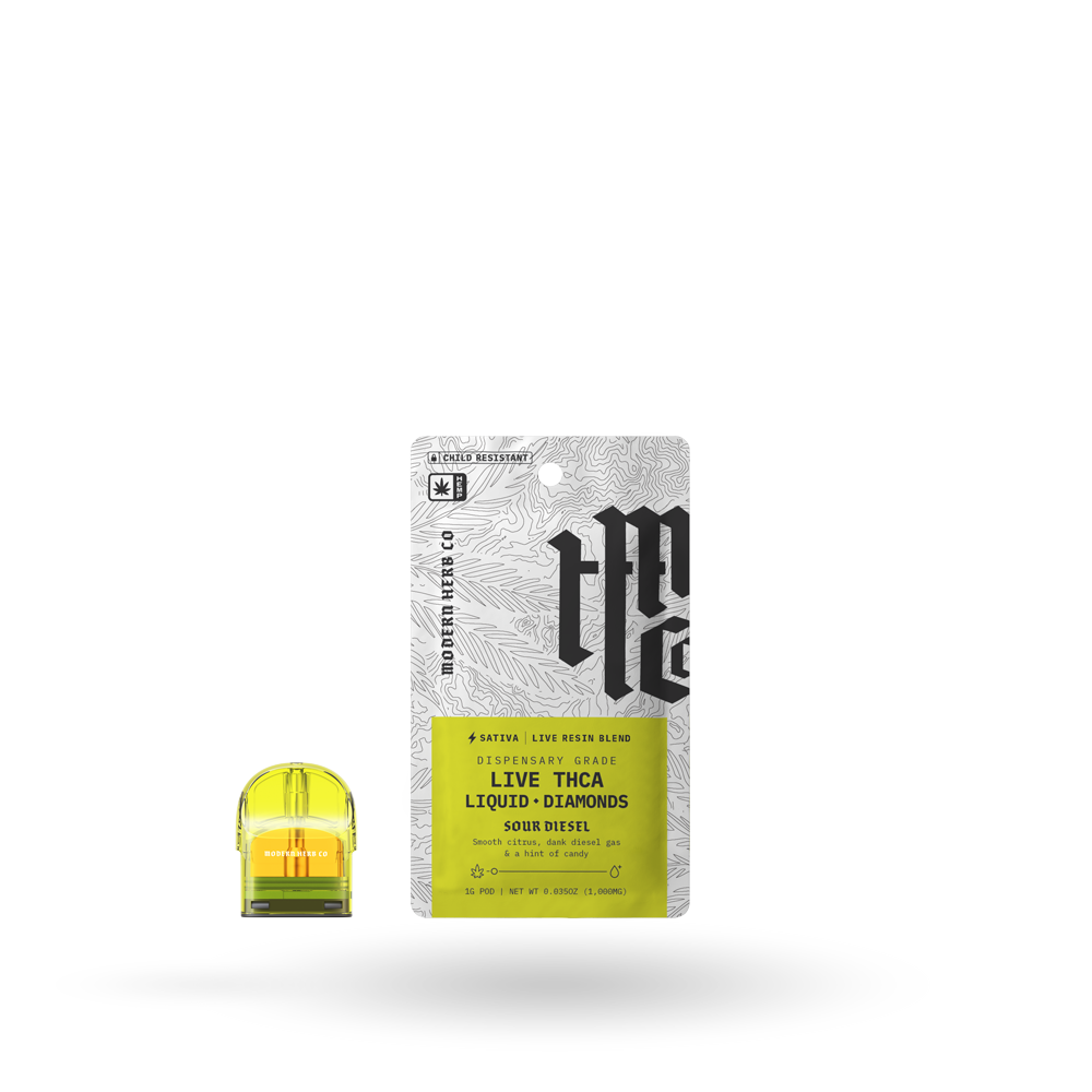 THCa Pod Refill Live Resin Liquid Diamonds: Sour Diesel (Sativa) - 1g