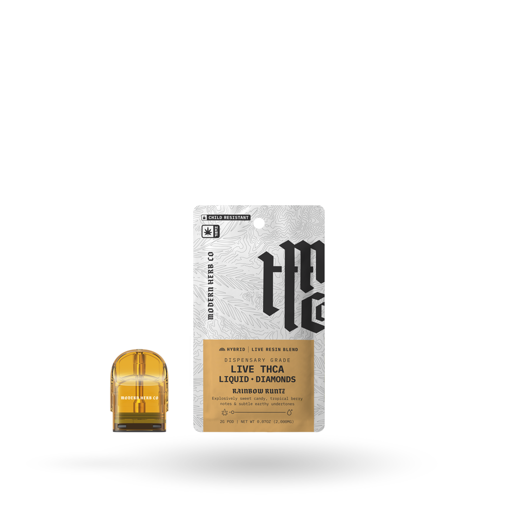 THCa Pod Refill Live Resin Liquid Diamonds: Rainbow Runtz (Hybrid) - 2g