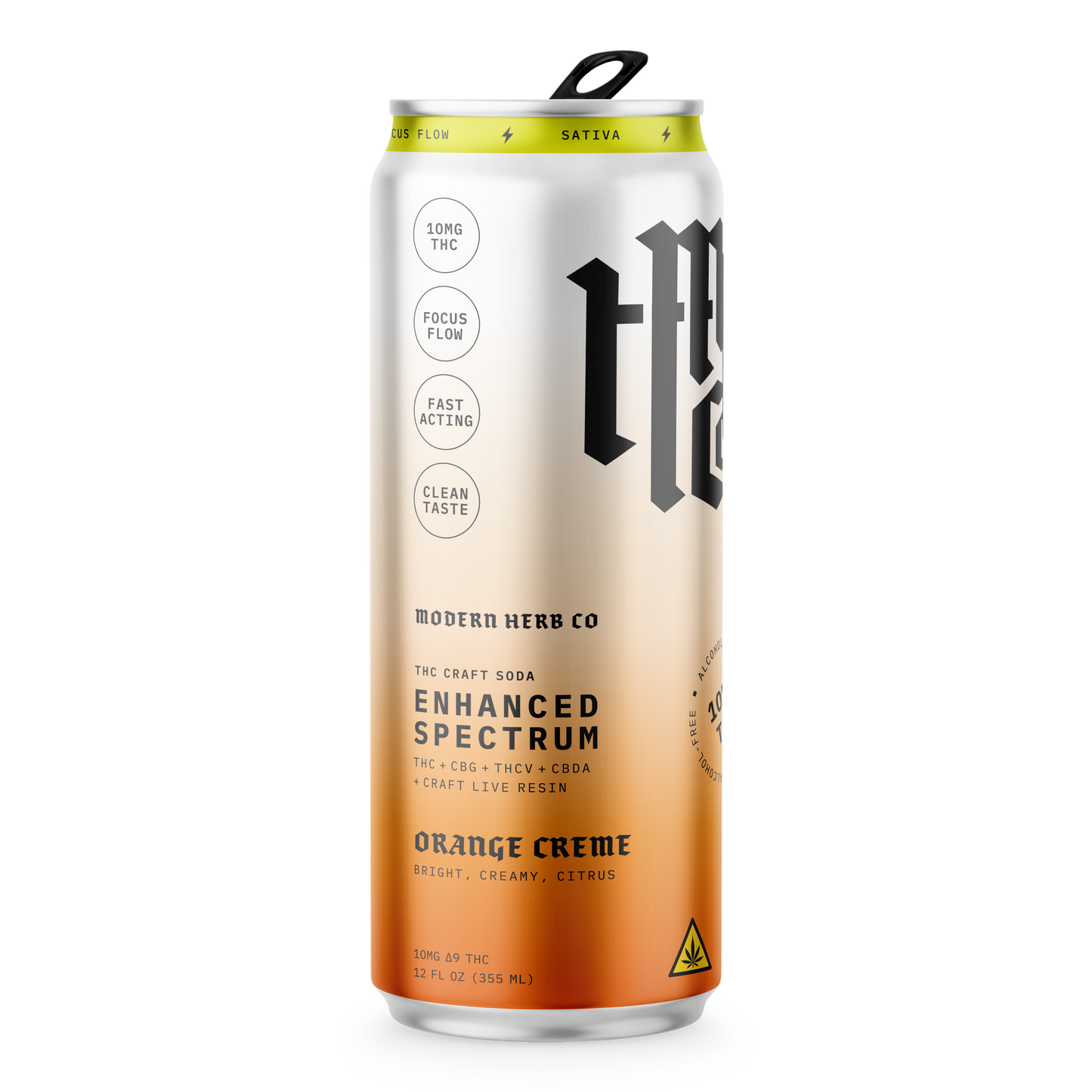 Enhanced Spectrum THC Craft Soda: Orange Creme (Sativa) 12oz - 4pk