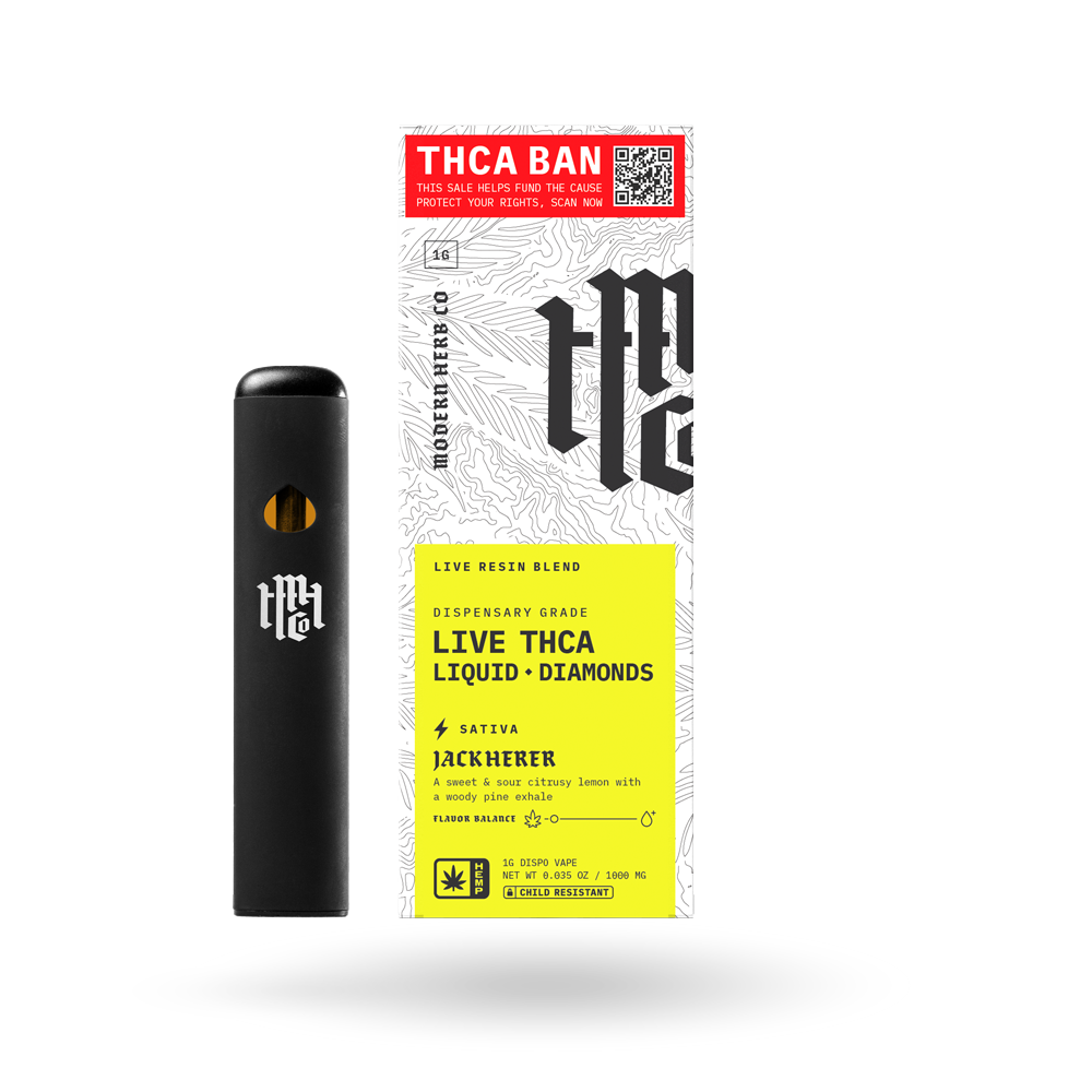 THCa Disposable Live Resin Liquid Diamonds: Jack Herer (Sativa) - 1g