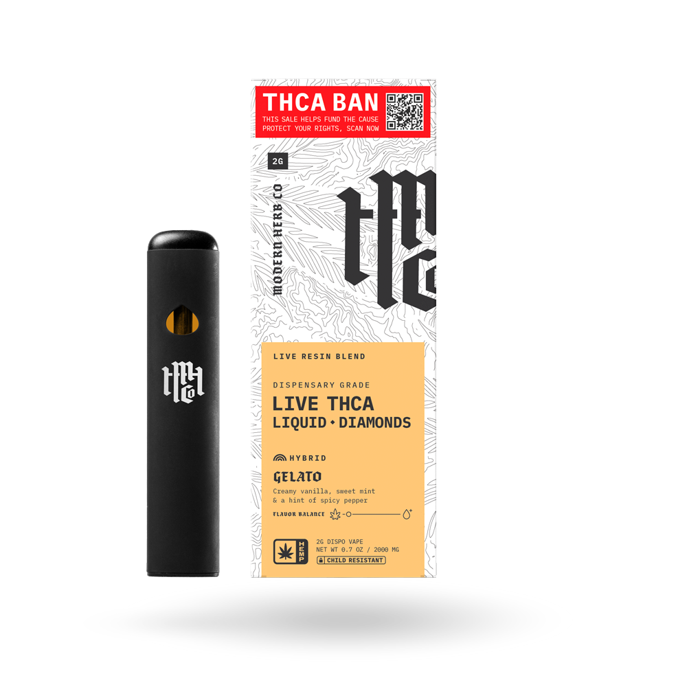 THCa Disposable Live Resin Liquid Diamonds: Gelato (Hybrid) - 2g The Hemp Collect THCa Disposable Live Resin Liquid Diamonds: Gelato (Hybrid) - 2g The Hemp Collect
