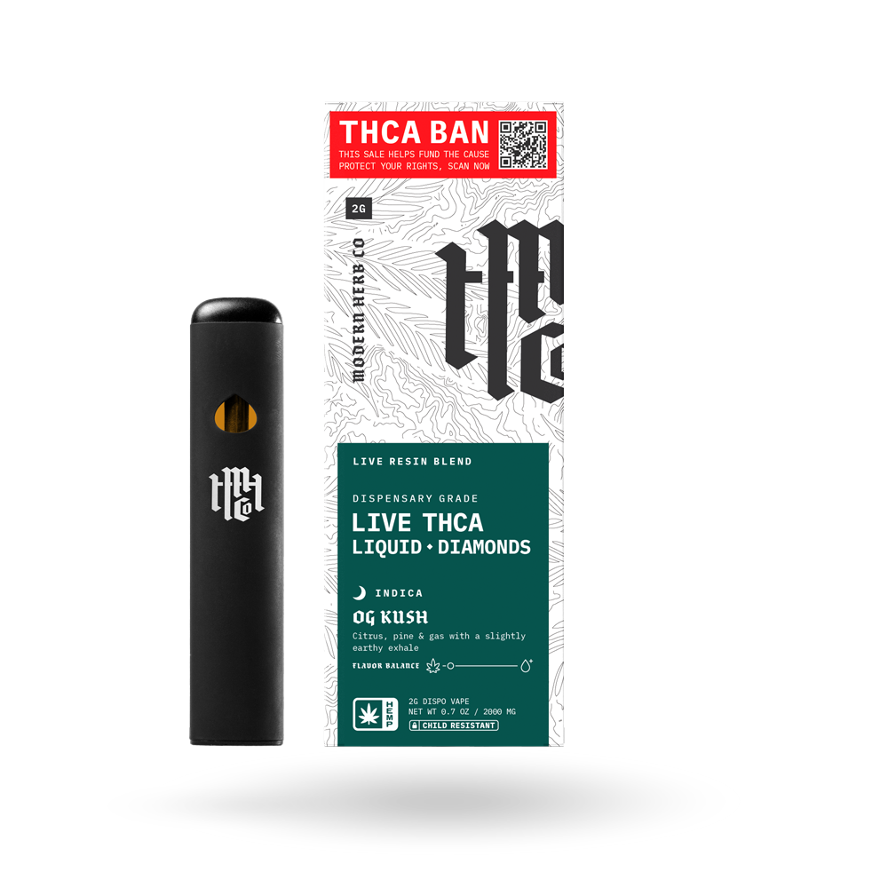 THCa Disposable Live Resin Liquid Diamonds: OG Kush (Indica) - 2g The Hemp Collect THCa Disposable Live Resin Liquid Diamonds: OG Kush (Indica) - 2g The Hemp Collect