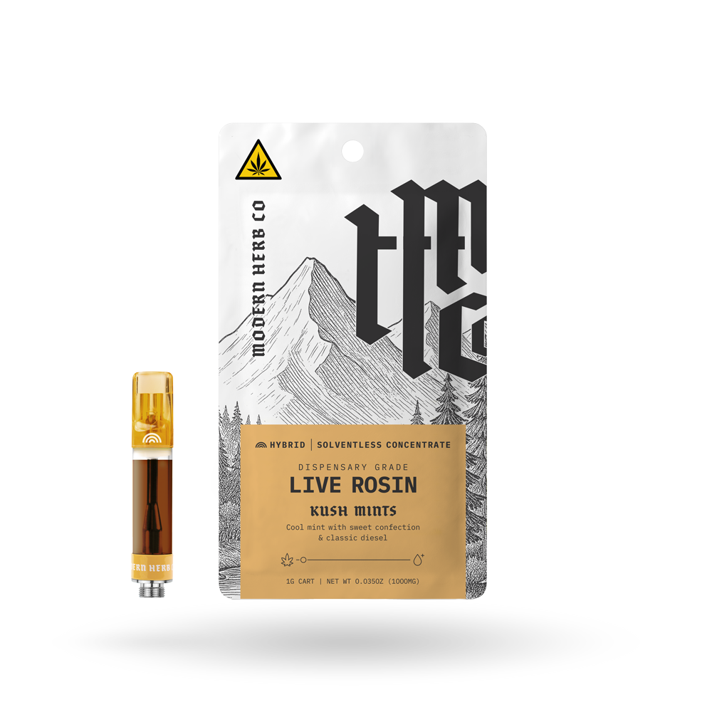 THCa Rosin Vape Cartridge: Kush Mints (Hybrid), 1g