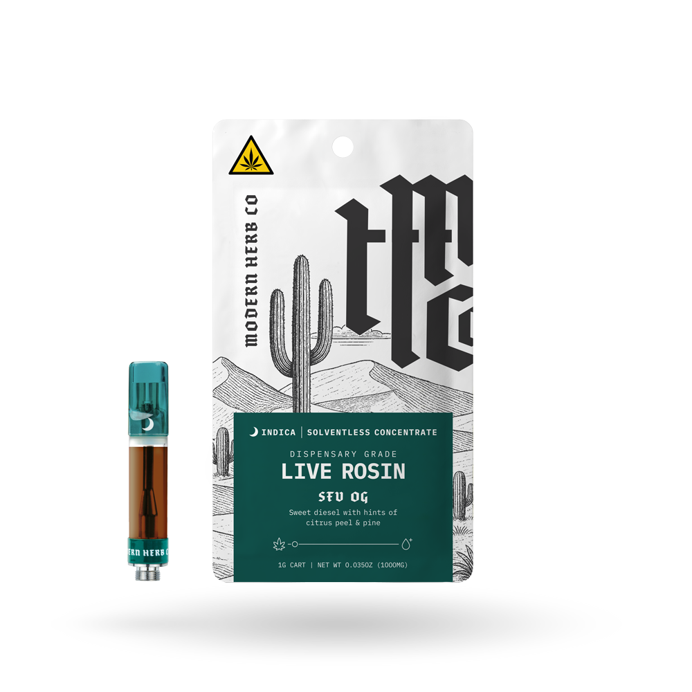 THCa Rosin Vape Cartridge: SFV OG (Indica), 1g