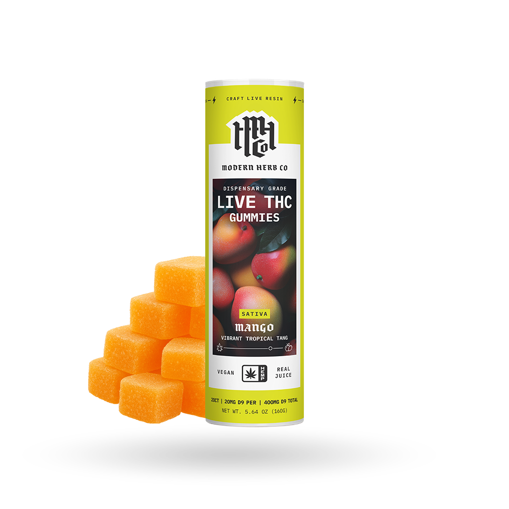 Live Resin D9 THC Gummies: Mango (Sativa), 20ct