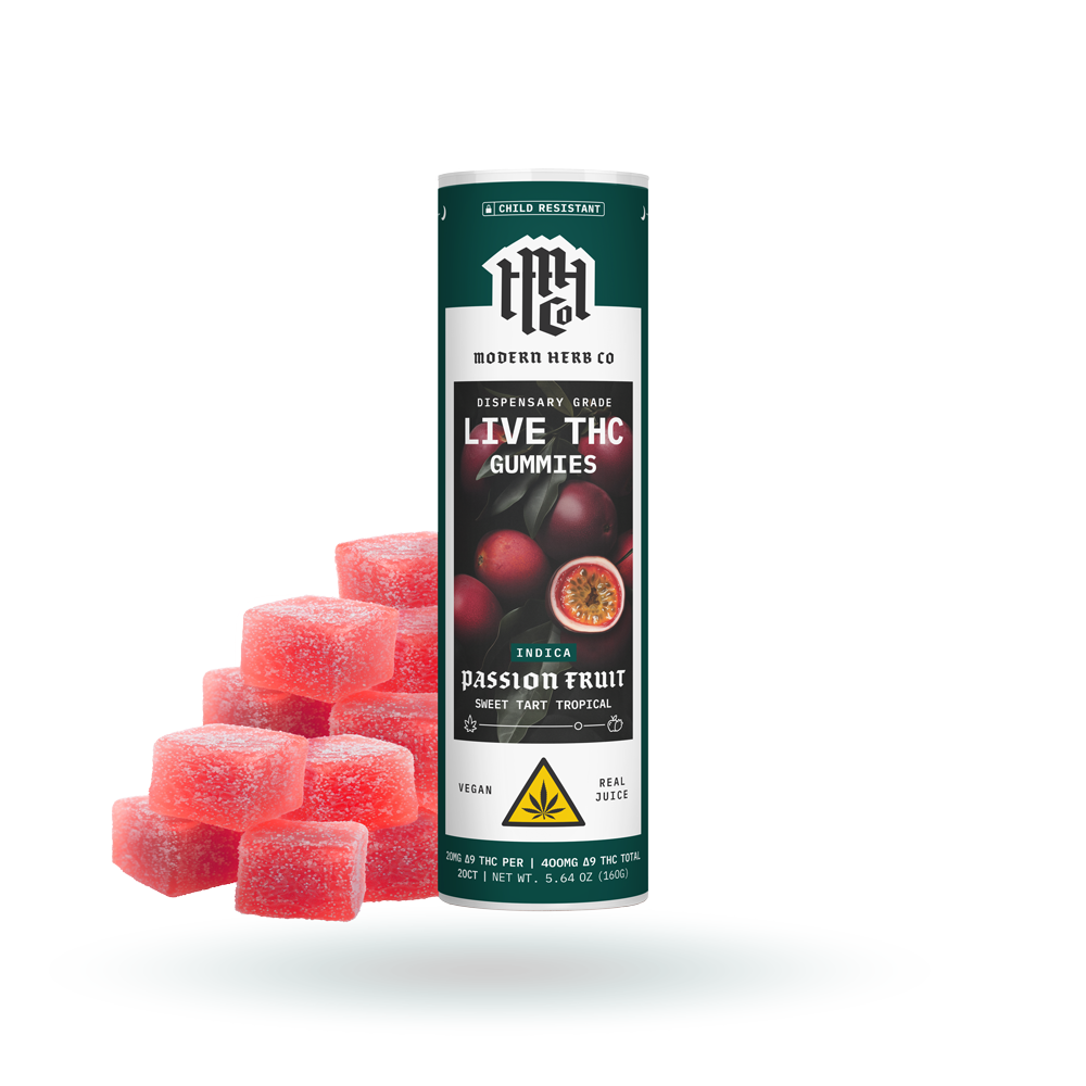 Live Resin D9 THC Gummies: Passion Fruit (Indica), 20ct – The Hemp