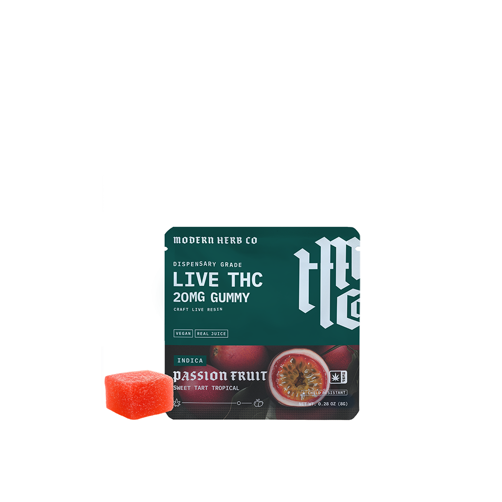 Live D9 THC Gummy: Passion Fruit (Indica), Single