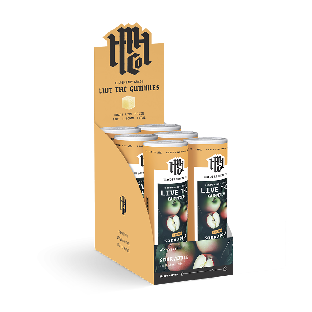 Live D9 THC Gummies: Sour Apple (Hybrid) - 20ct