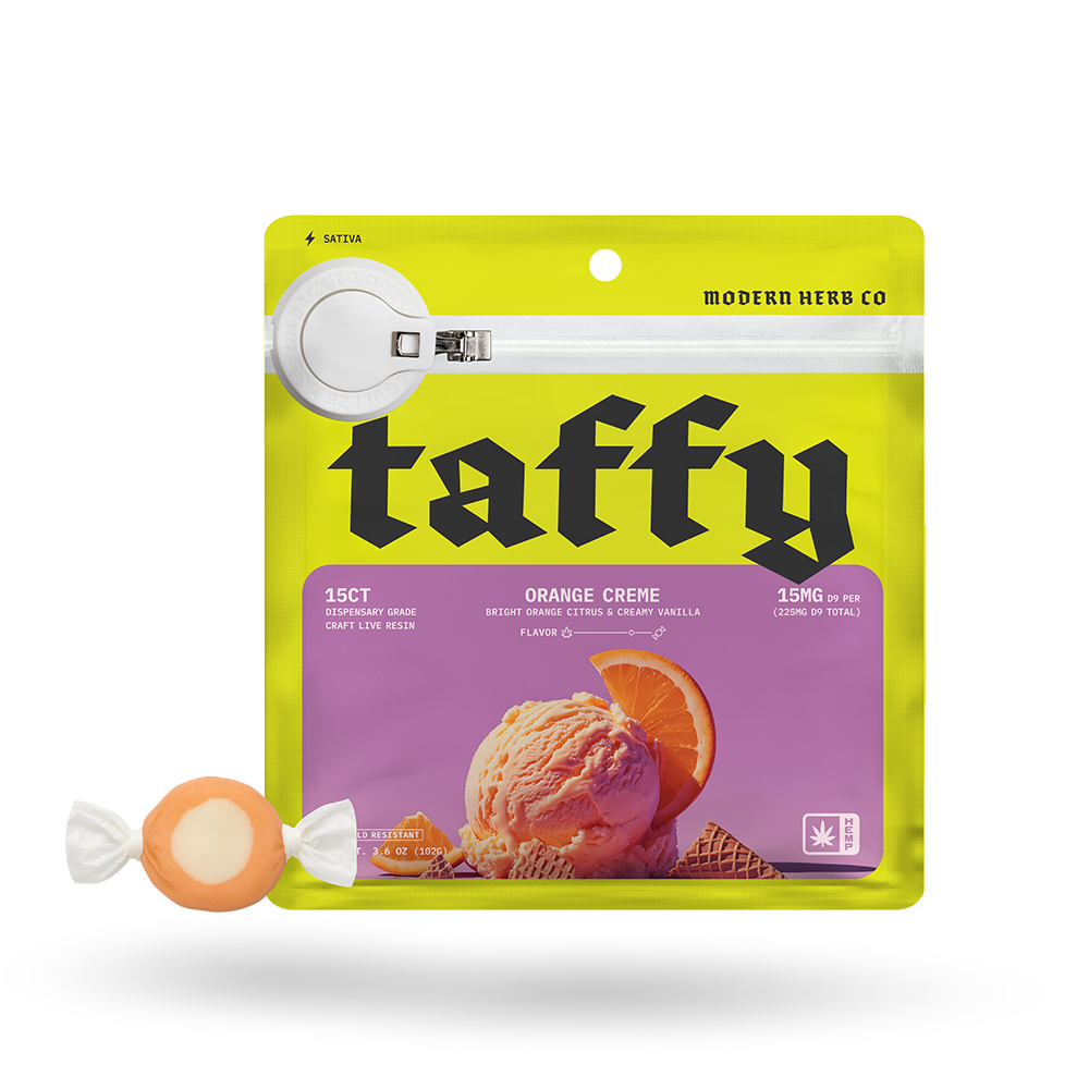 Live Resin D9 Taffy: Orange Creme (Sativa), 15ct