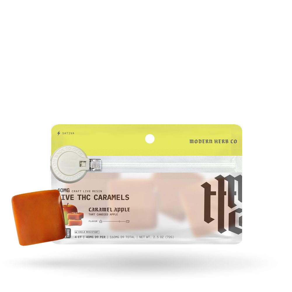 Live THC Caramel: Caramel Apple (Sativa), 4ct The Hemp Collect Live THC Caramel: Caramel Apple (Sativa), 4ct The Hemp Collect