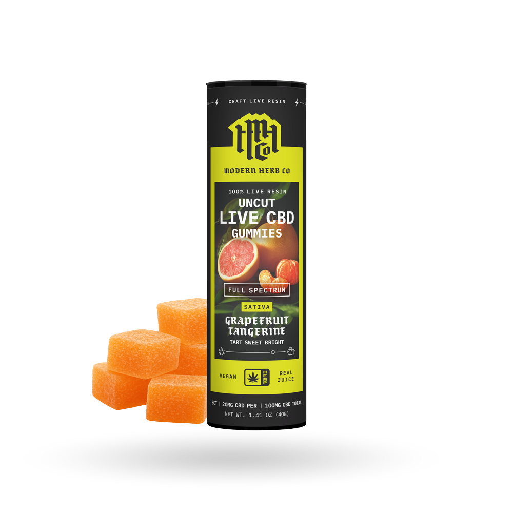 CBD Live Resin Gummies: Grapefruit Tangerine (Sativa) - 5ct