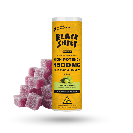 Live THC Gummy: Sour Grape (Indica), 30ct