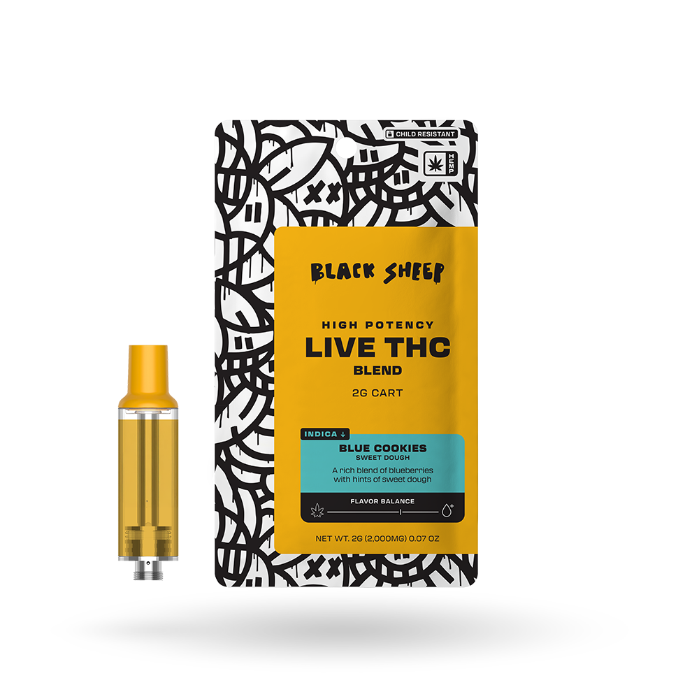 Live THC Blend Vape Cartridge: Blue Cookies 2g