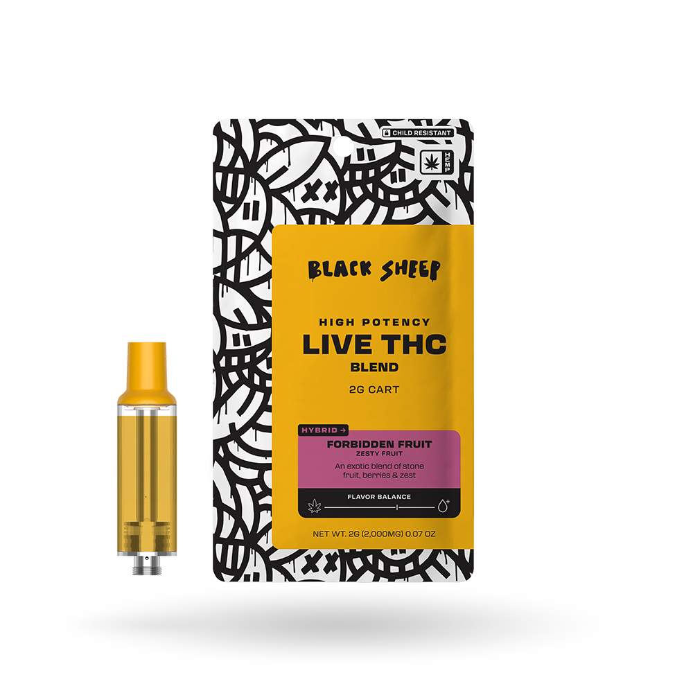 Live THC Blend Vape Cartridge: Forbidden Fruit 2g