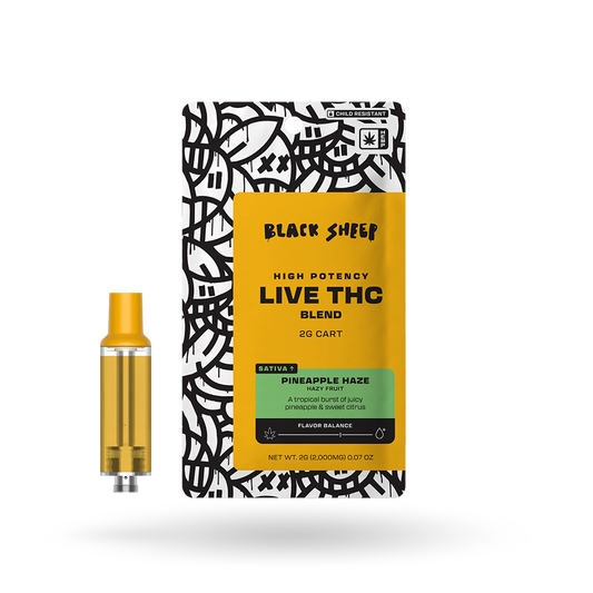 Live THC Blend Vape Cartridge: Pineapple Haze 2g