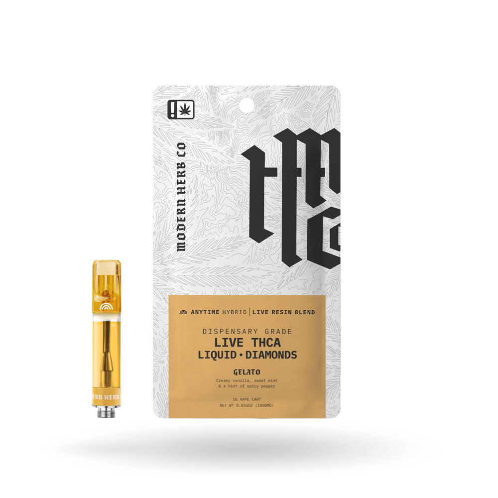 THCa Vape Cartridge Live Resin Liquid Diamonds: Gelato (Hybrid)