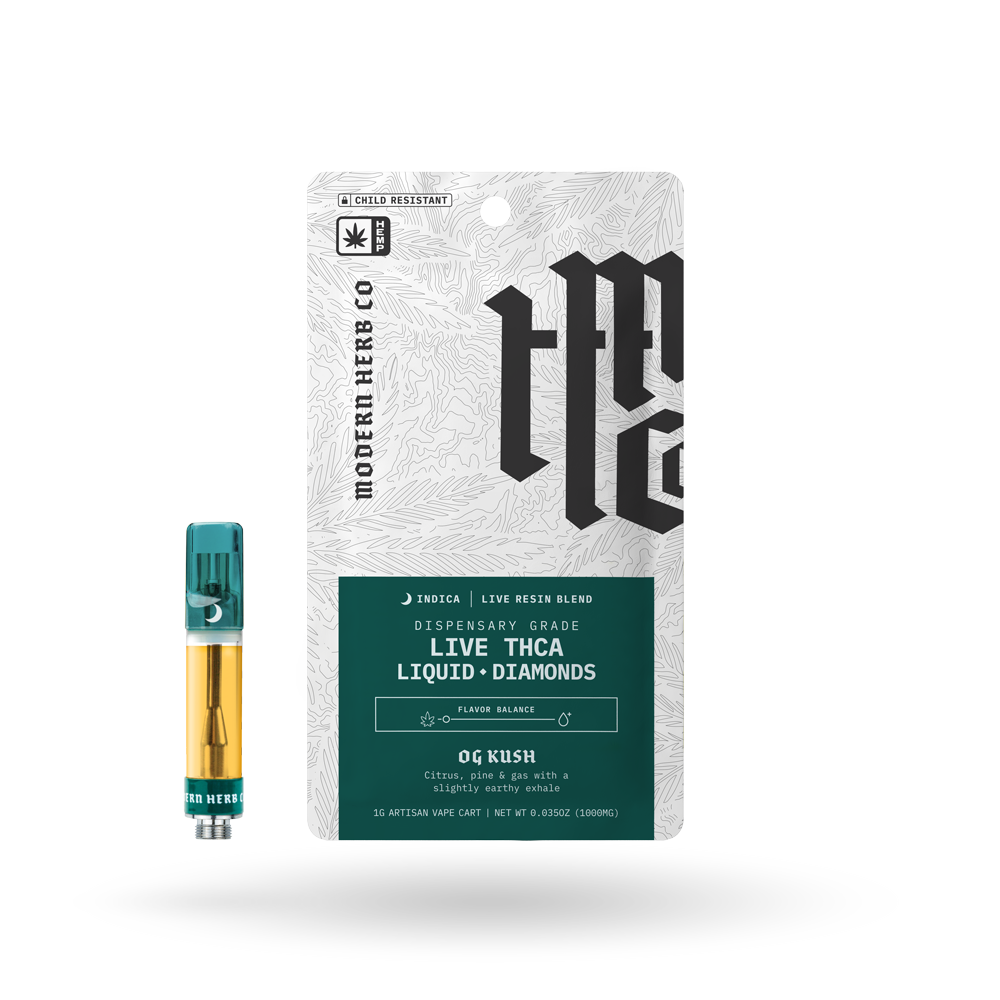 THCa Vape Cartridge Live Resin Liquid Diamonds: OG Kush (Indica)