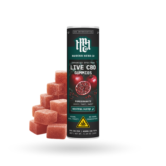 Live CBD Gummies, Enhanced Spectrum, Pomegranate, Indica, 20mg, 20ct