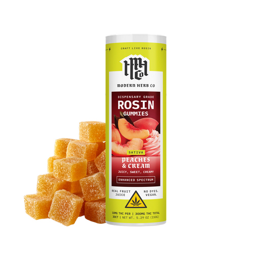 Live Rosin Gummies: Peaches & Cream (Sativa), 30ct