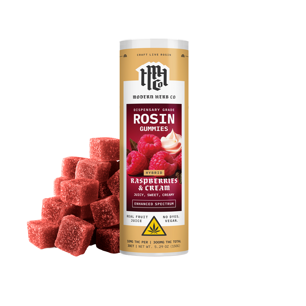 Live Rosin Gummies: Raspberries & Cream (Hybrid), 30ct