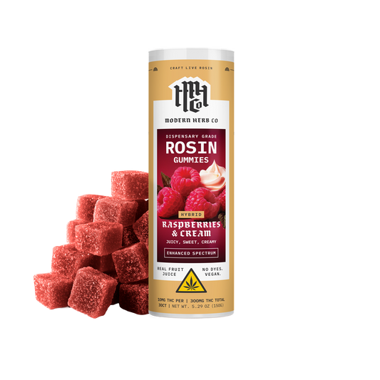 Live Rosin Gummies: Raspberries & Cream (Hybrid), 30ct