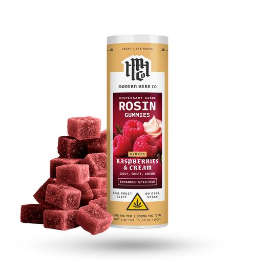 Live Rosin Gummies: Raspberries & Cream (Hybrid), 30ct