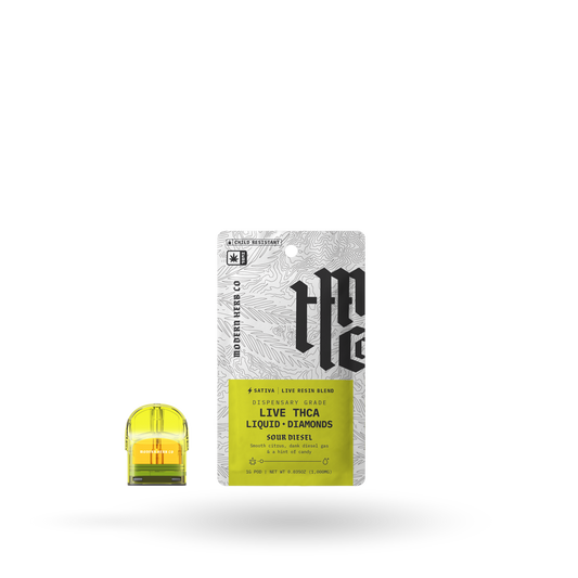 THCa Pod Refill Live Resin Liquid Diamonds: Sour Diesel (Sativa) - 1g