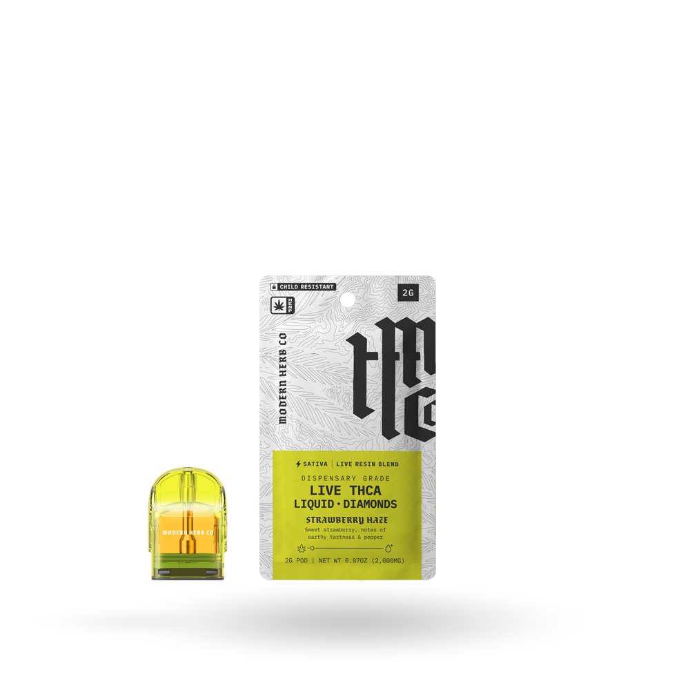 THCa Pod Refill Live Resin Liquid Diamonds: Strawberry Haze (Sativa) - 2g
