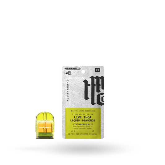 THCa Pod Refill Live Resin Liquid Diamonds: Strawberry Haze (Sativa) - 2g