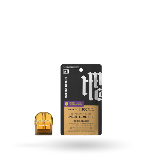 Pod Refill, Live CBD Uncut, Hybrid, Sour Pineapple, 1g