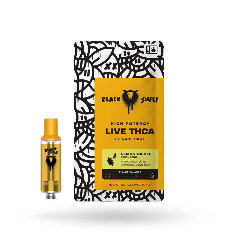 Live Resin THCp Vape Cartridge: Lemon Diesel 2g