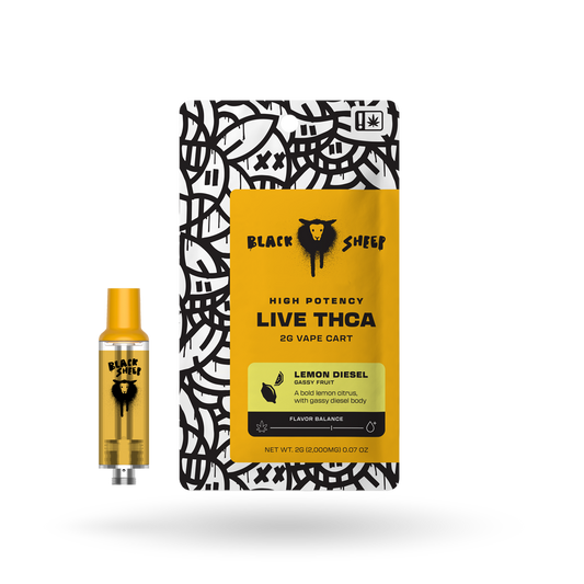 Live THCa Blend Vape Cartridge: Lemon Diesel 2g