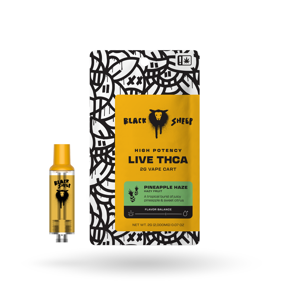 THCa Quad Blend Vape Cartridge: Pineapple Haze 2g