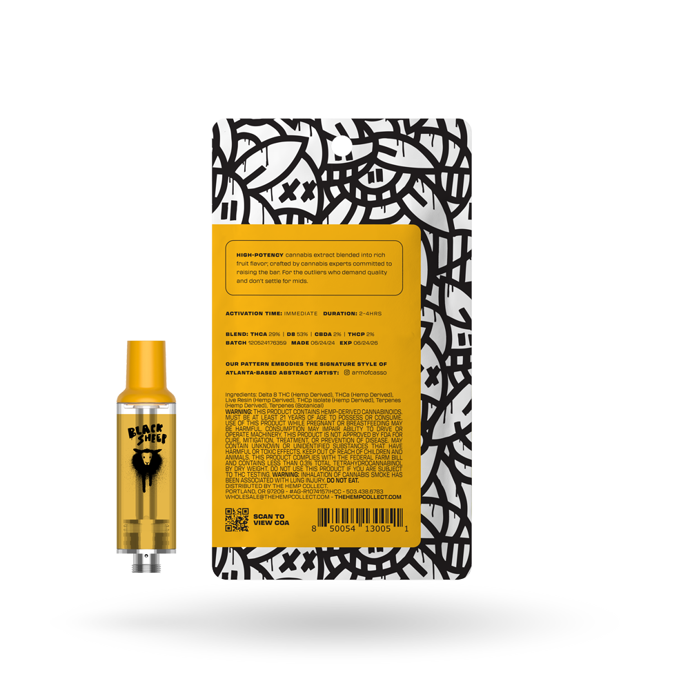 Live Resin THCp Vape Cartridge: Sour Tangie 2g