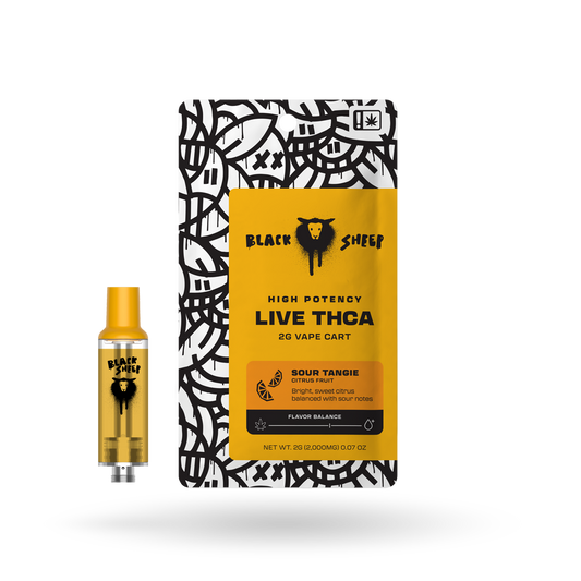 Live THCa Blend Vape Cartridge: Sour Tangie 2g