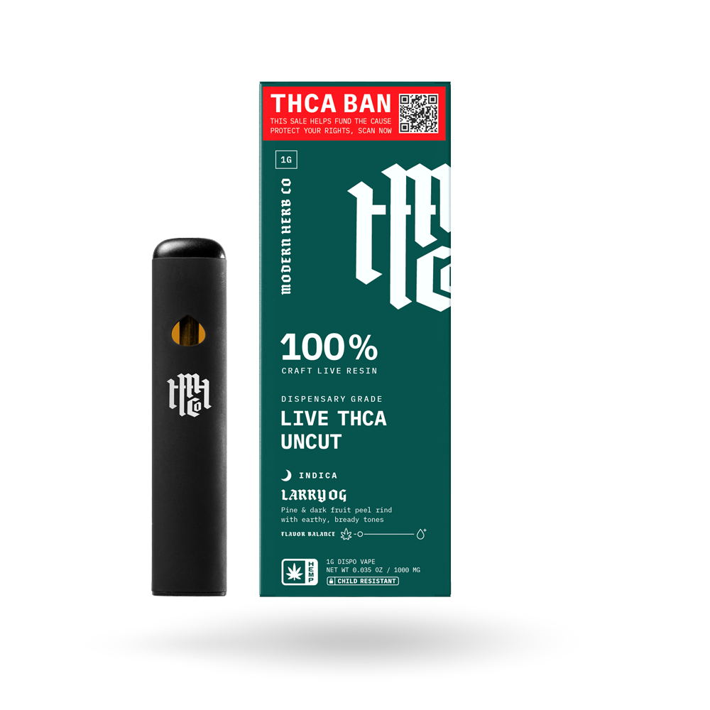 THCa Live Resin Disposable Uncut: Larry OG (Indica) - 1g