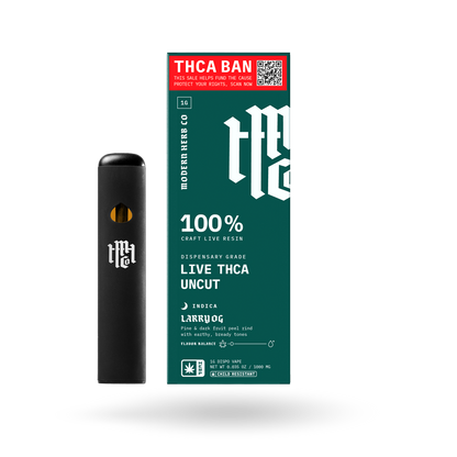 THCa Live Resin Disposable Uncut: Larry OG (Indica) - 1g