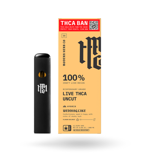 THCa Live Resin Disposable Uncut: Wedding Cake (Hybrid) - 1g