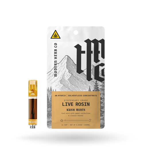 THCa Rosin Vape Cartridge: Kush Mints (Hybrid), 1g