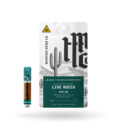 THCa Rosin Vape Cartridge: SFV OG (Indica), 1g