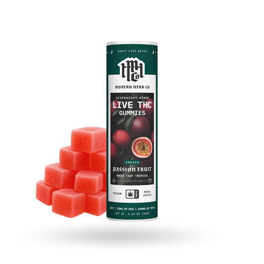 Live D9 THC Gummies: Passion Fruit (Indica), 20ct