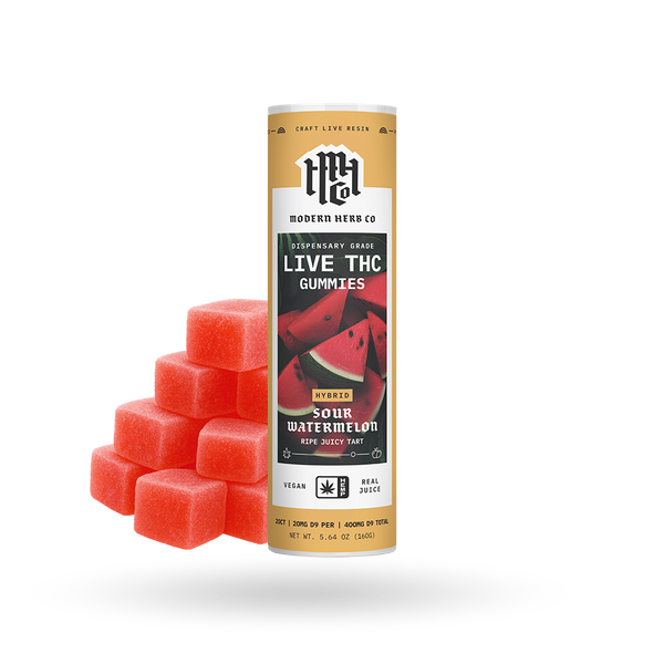 Live Resin D9 THC Gummies: Sour Watermelon (Hybrid), 20ct – The
