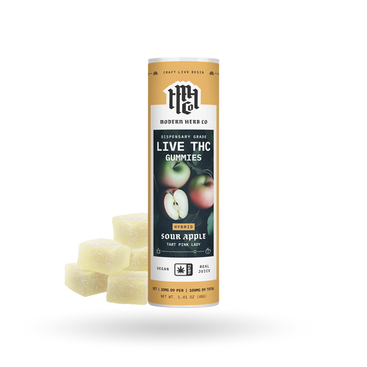 Live D9 THC Gummies: Sour Apple (Hybrid), 5ct
