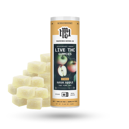 Live D9 THC Gummies: Sour Apple (Hybrid) - 20ct