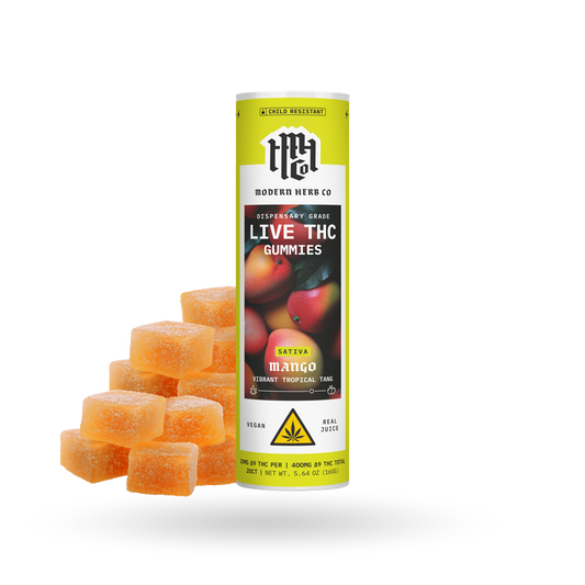 Live Resin D9 THC Gummies: Mango (Sativa), 20ct