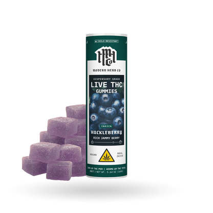 Live Resin D9 THC Gummies: Huckleberry (Indica) - 20ct